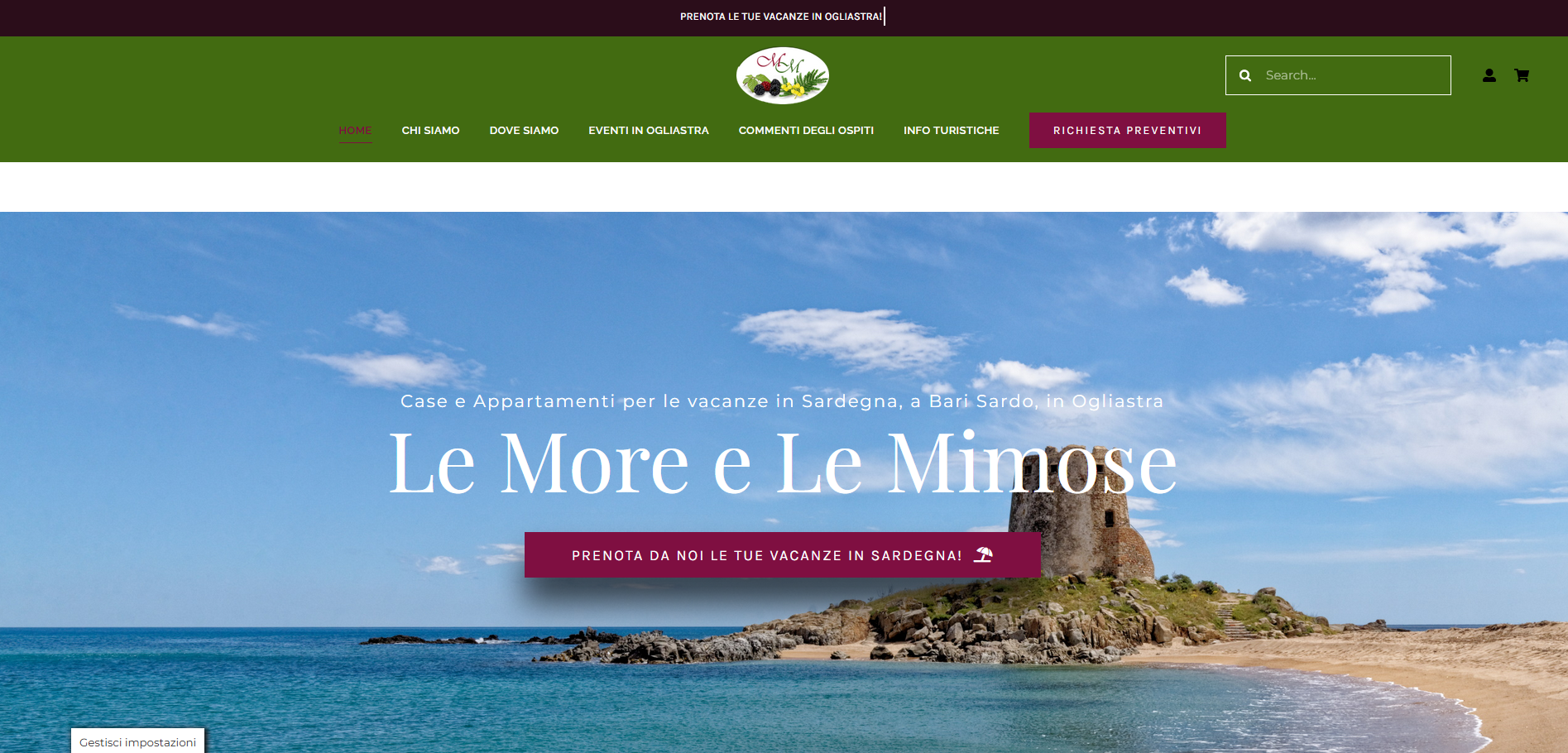 home page sito more e mimose